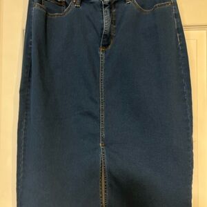 Jones New York Deep Blue Midi Skirt